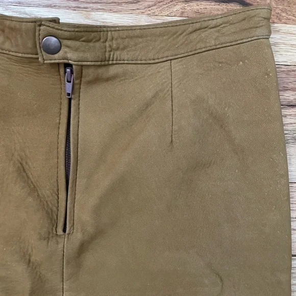 Vintage Tan Leather Skirt - Picture 11 of 13
